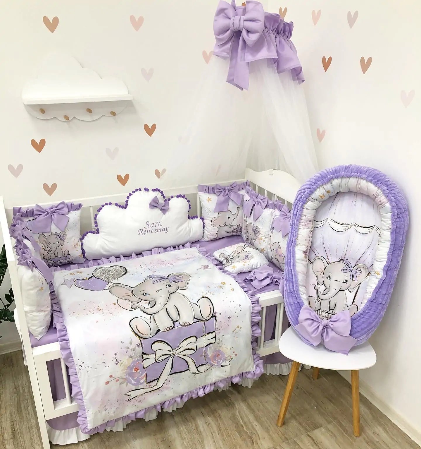 Baby girl crib bedding purple best sale