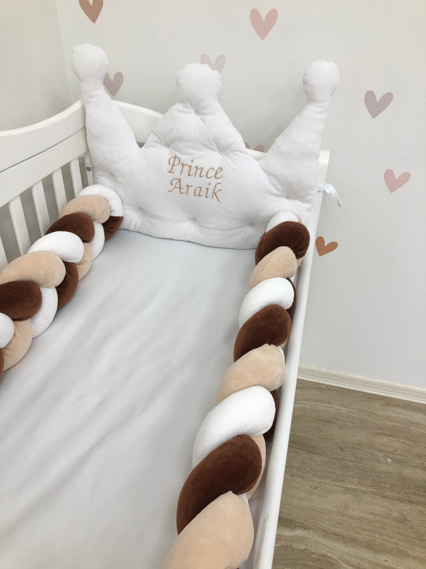 Crib set "White crown"