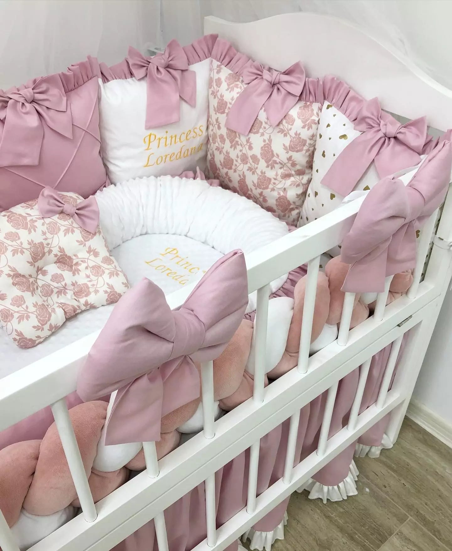 Crib set “Luxury powdery princess”