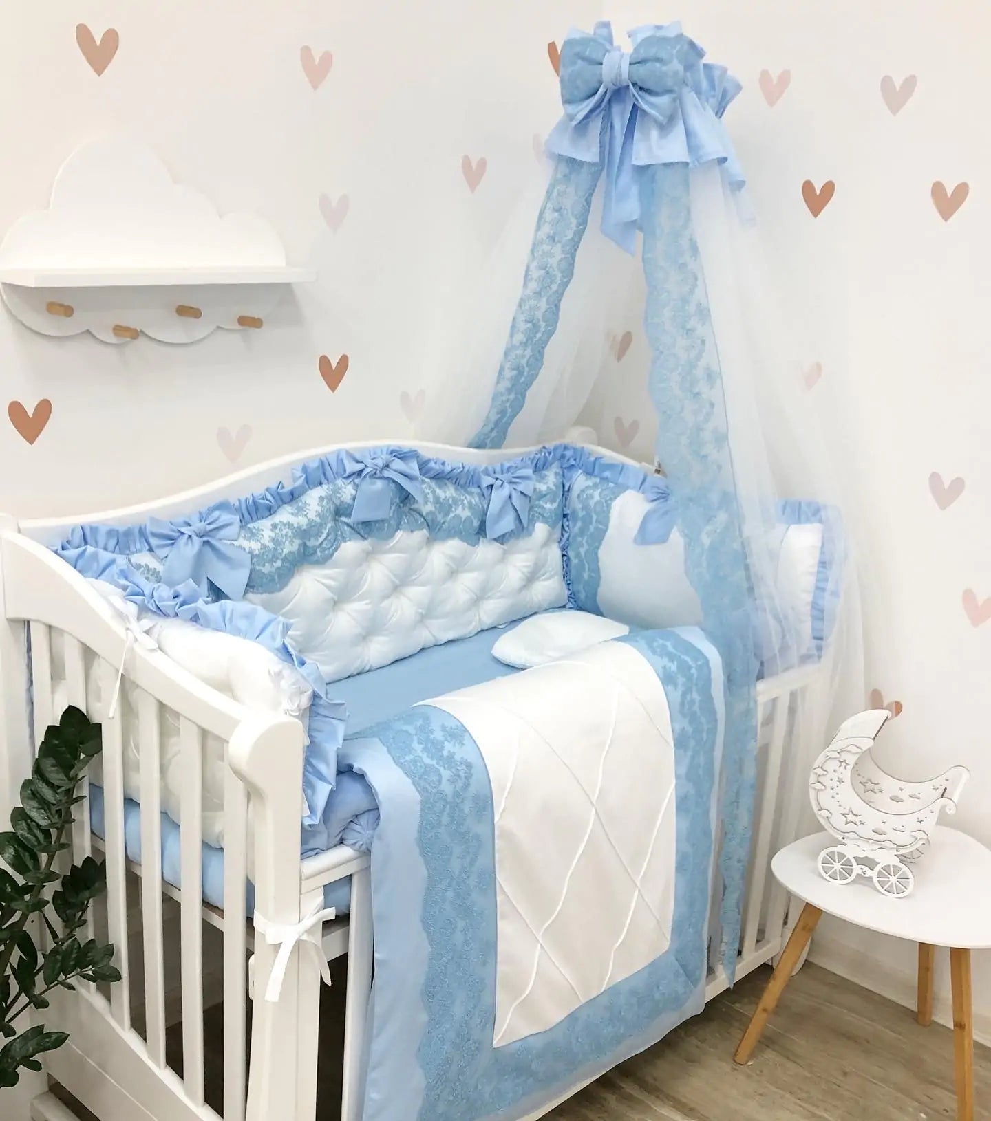 Luxury Bedding set For Boy “White and Blue”