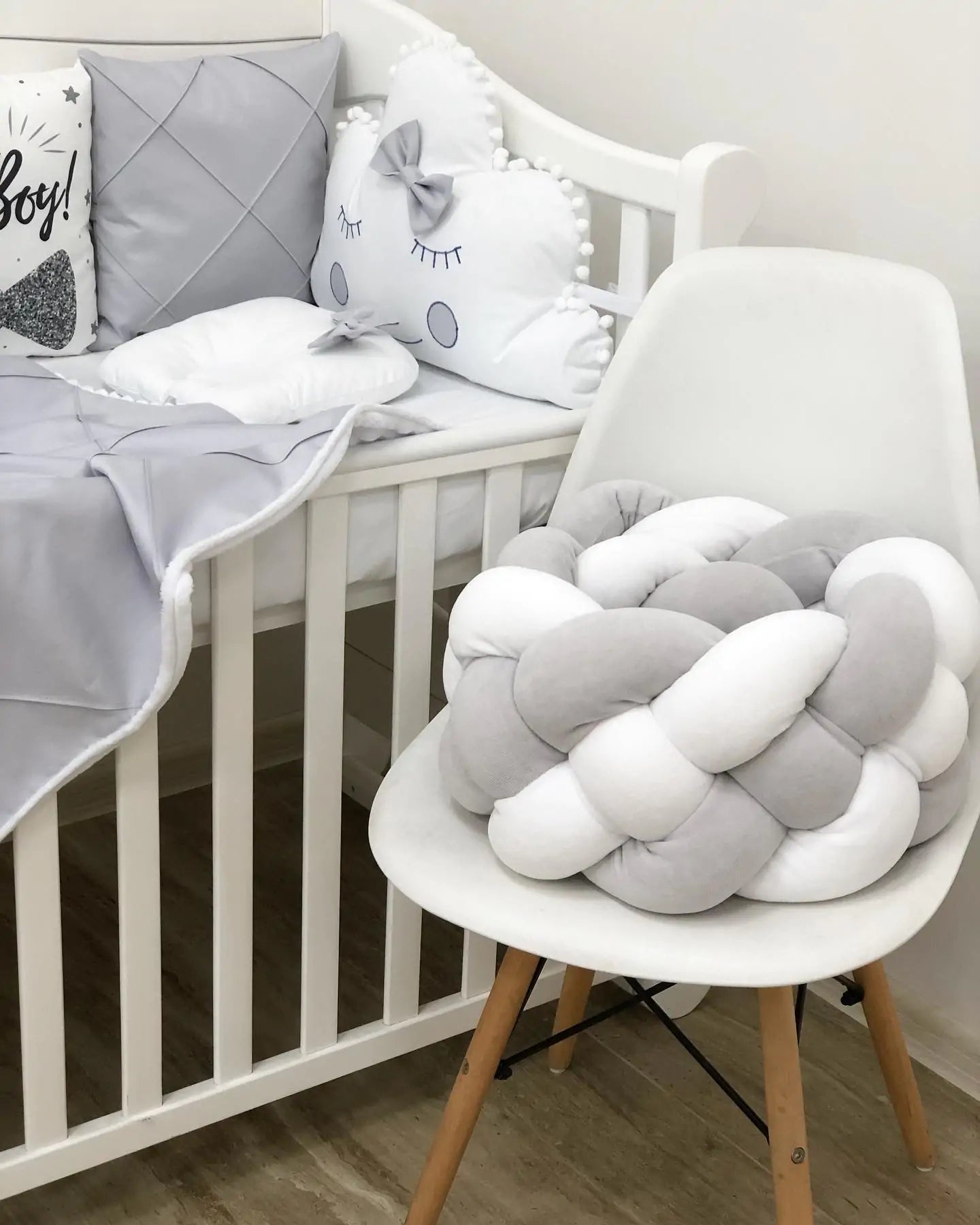 Crib set “Monochrome” gray-white