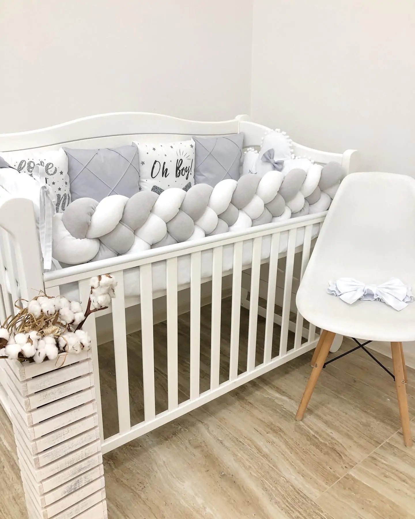 Crib set “Monochrome” gray-white