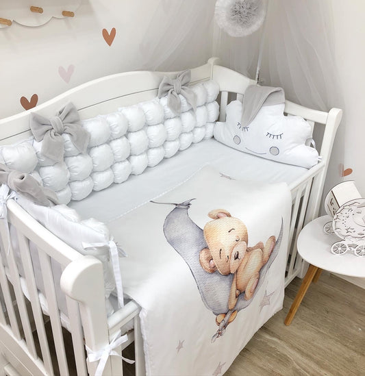 Crib set "Grey bear"