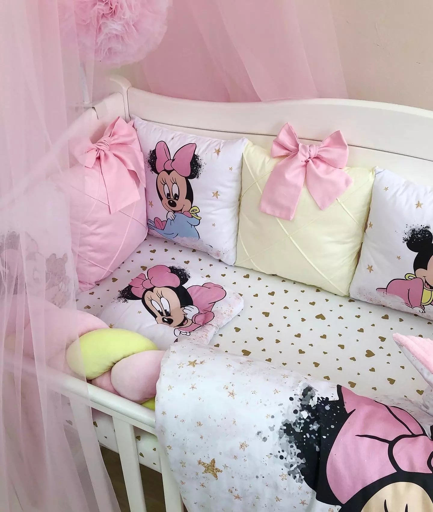 Georgeous crib set “Girl pink”