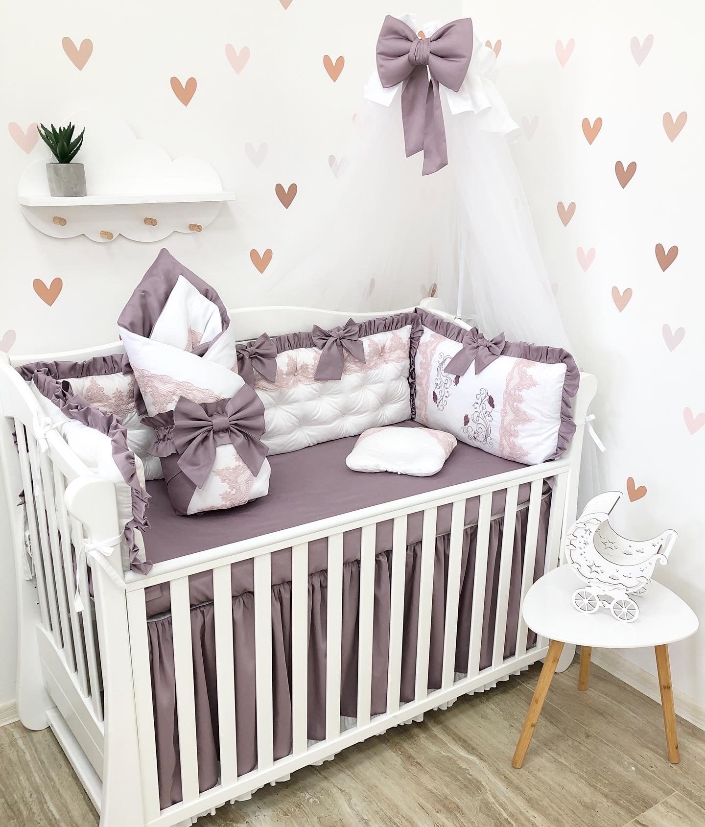 Personalized Crib Bedding sets “Lilac dream”