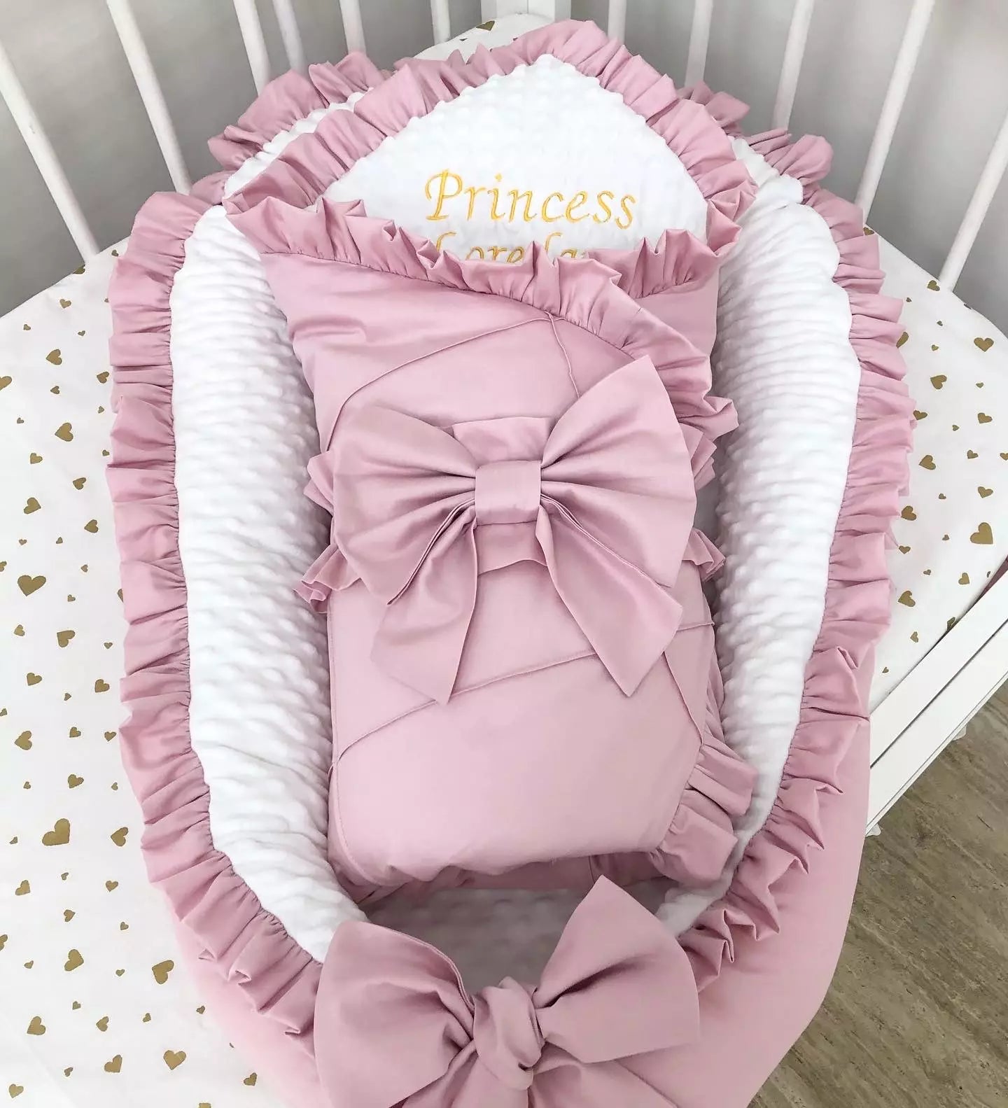 Crib set “Luxury powdery princess”