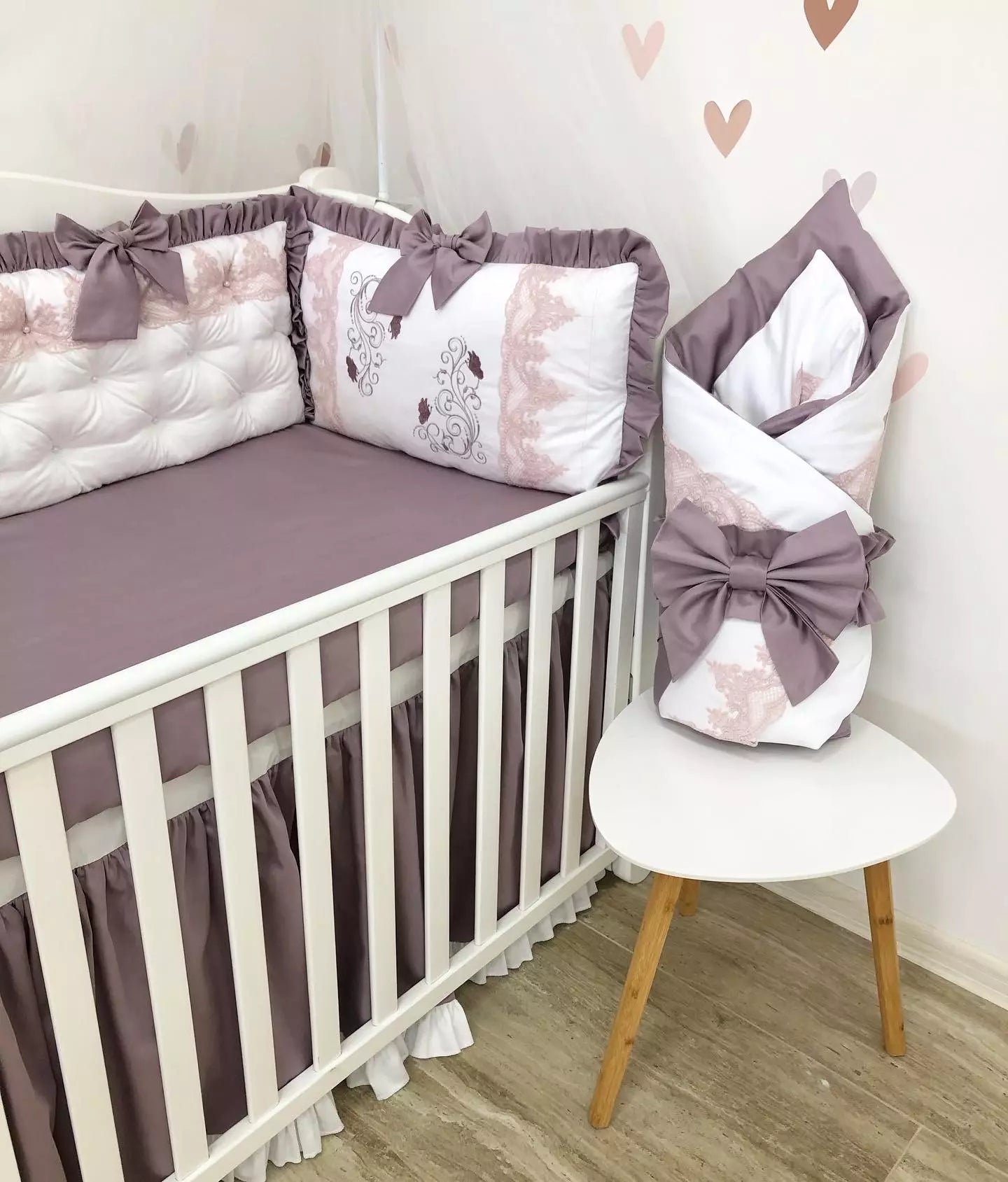 Personalized Crib Bedding sets “Lilac dream”