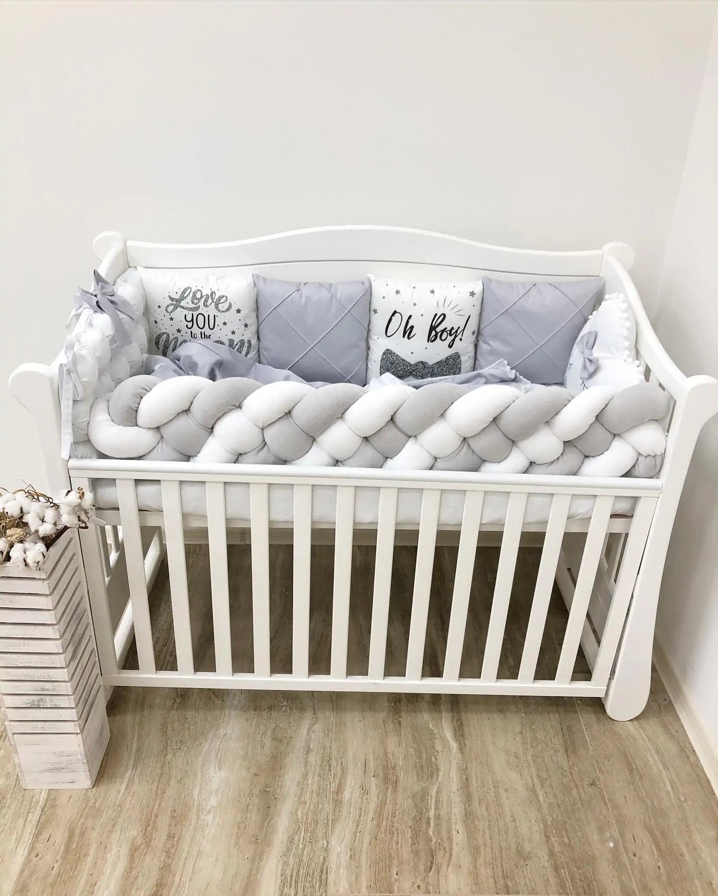 Crib set “Monochrome” gray-white