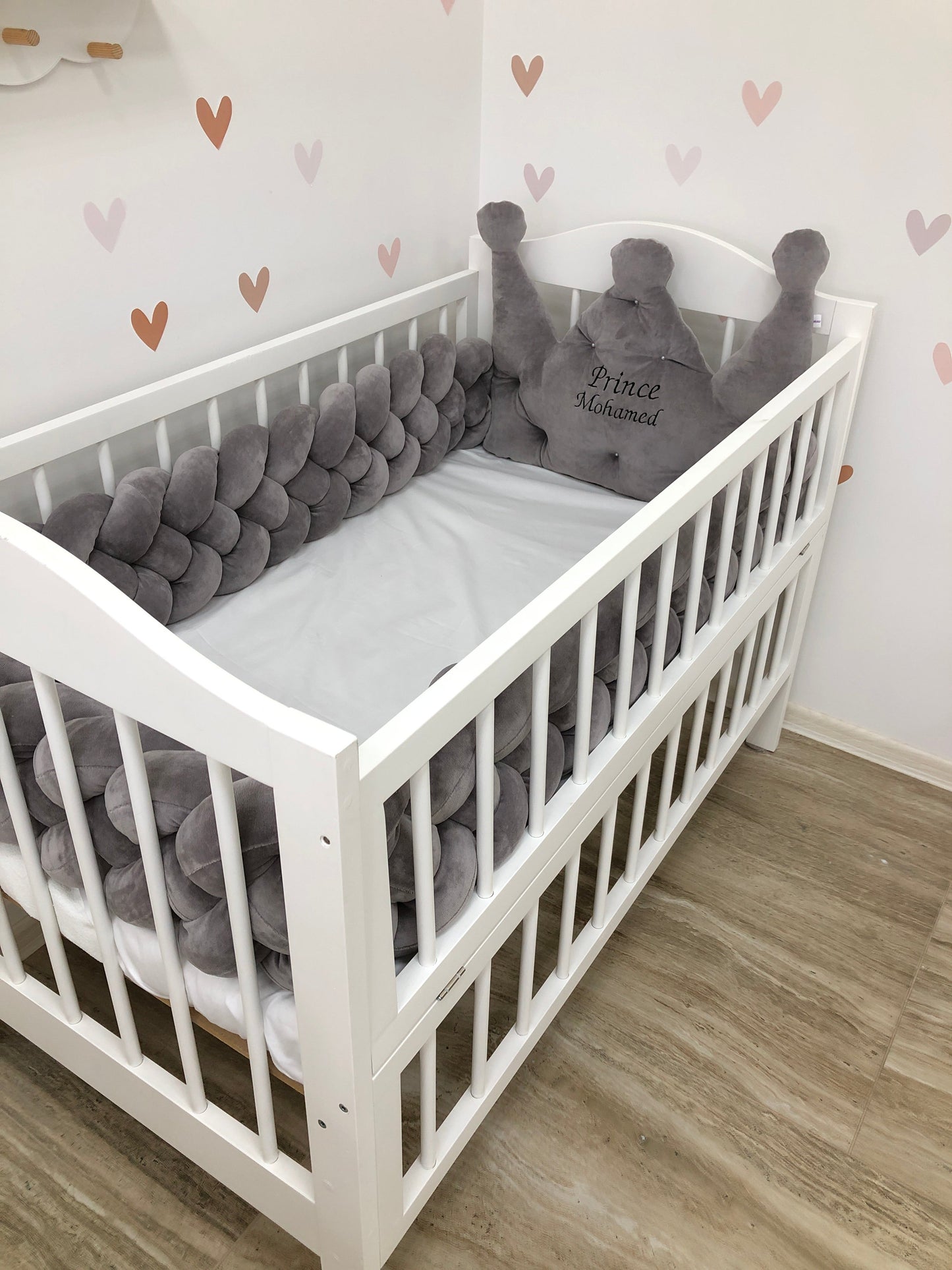 Grey baby bedding set