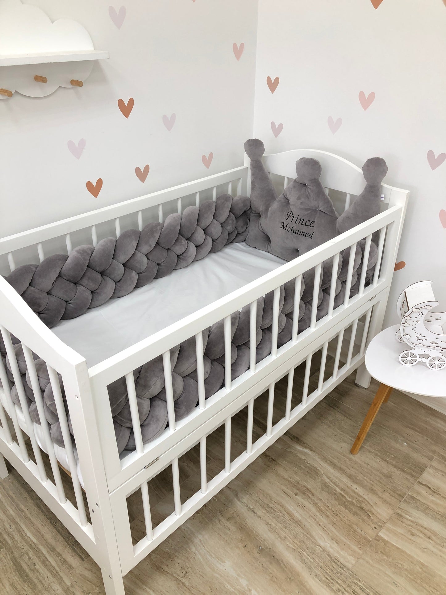 Grey baby bedding set