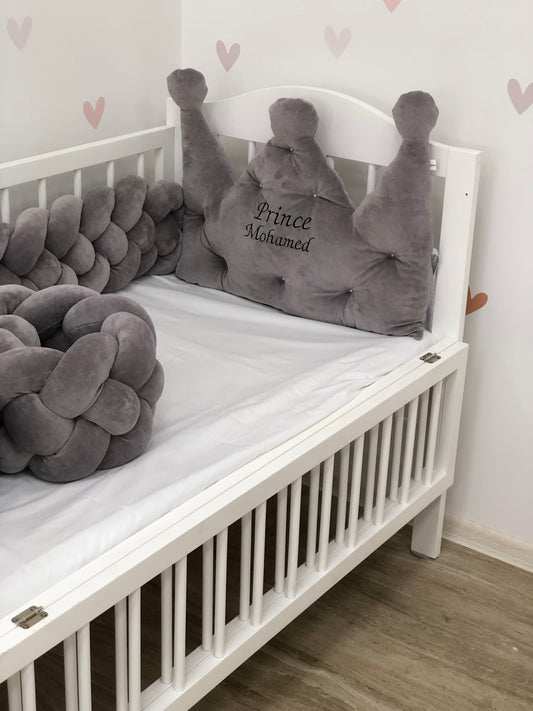 Grey baby bedding set