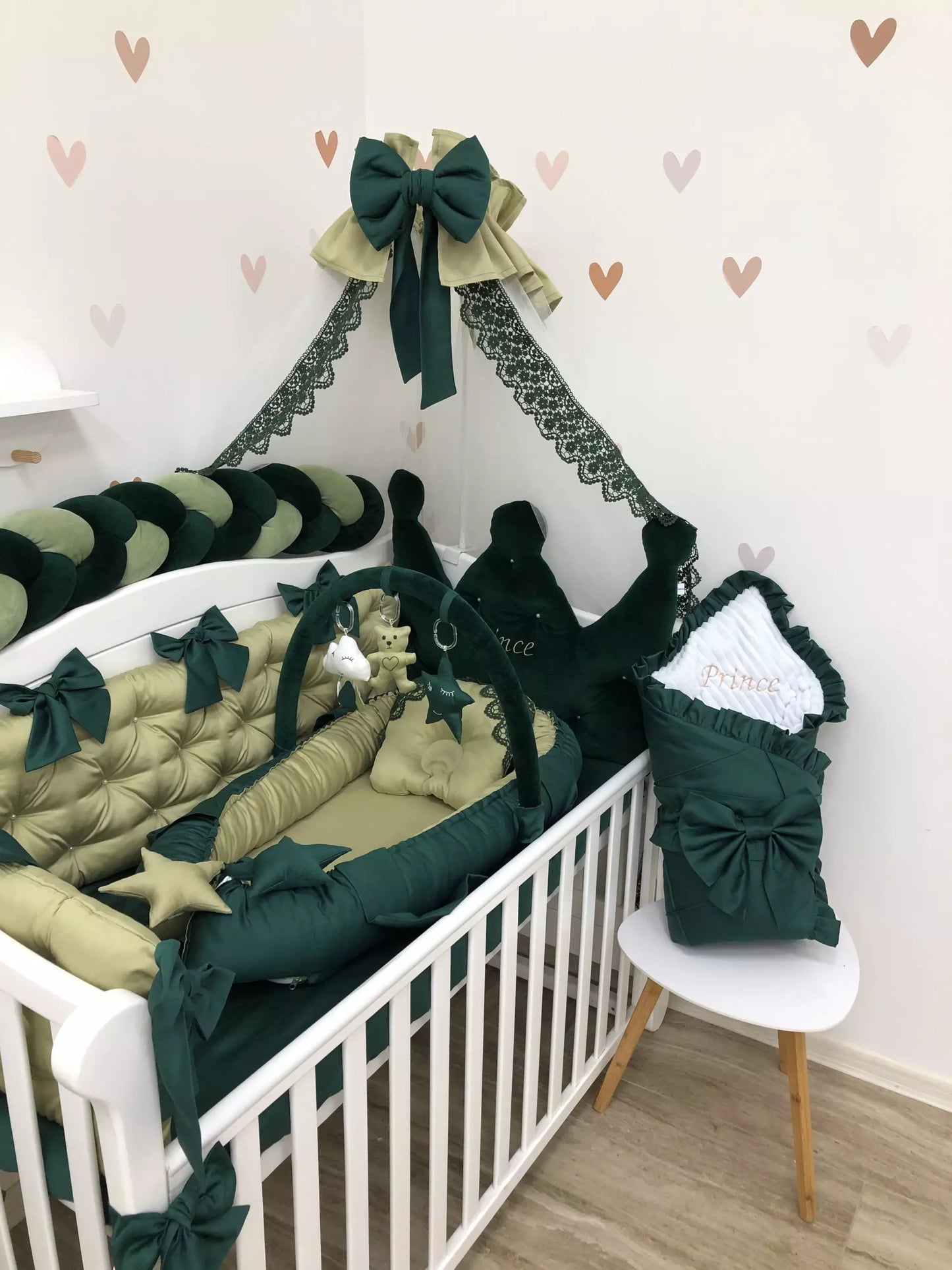 Royal luxury emerald bedding set for newborns