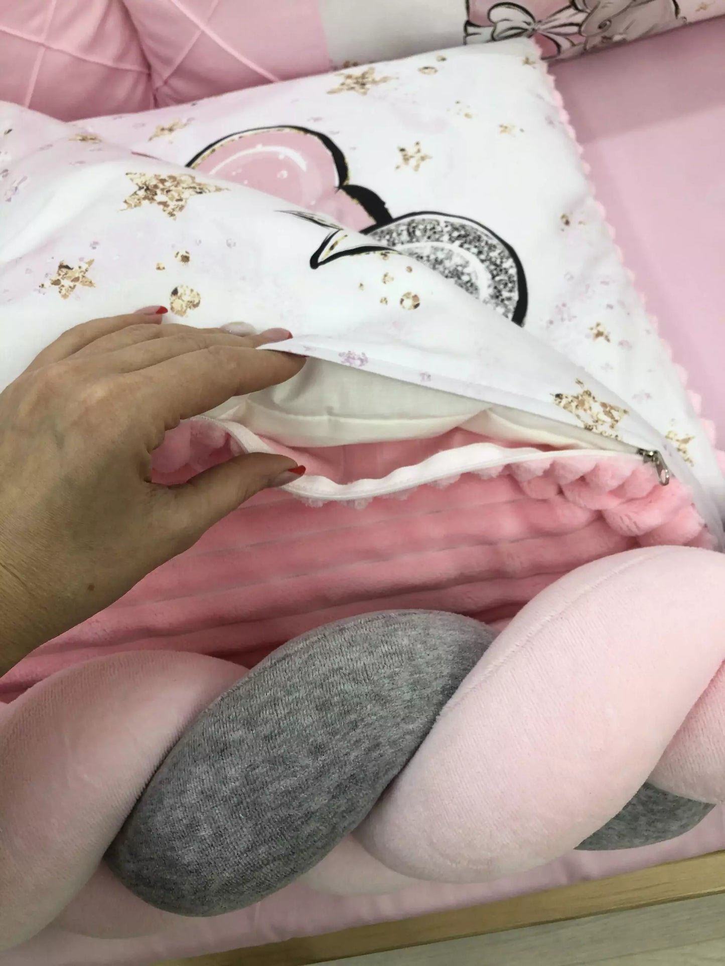 Crib set “Pink Elephant for girl”