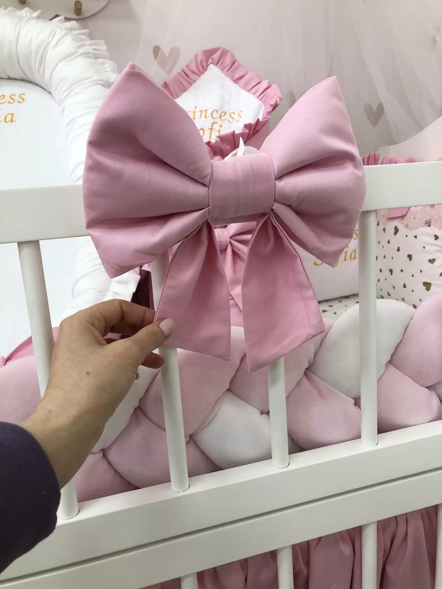 Crib Set “Little Princess” color baby pink