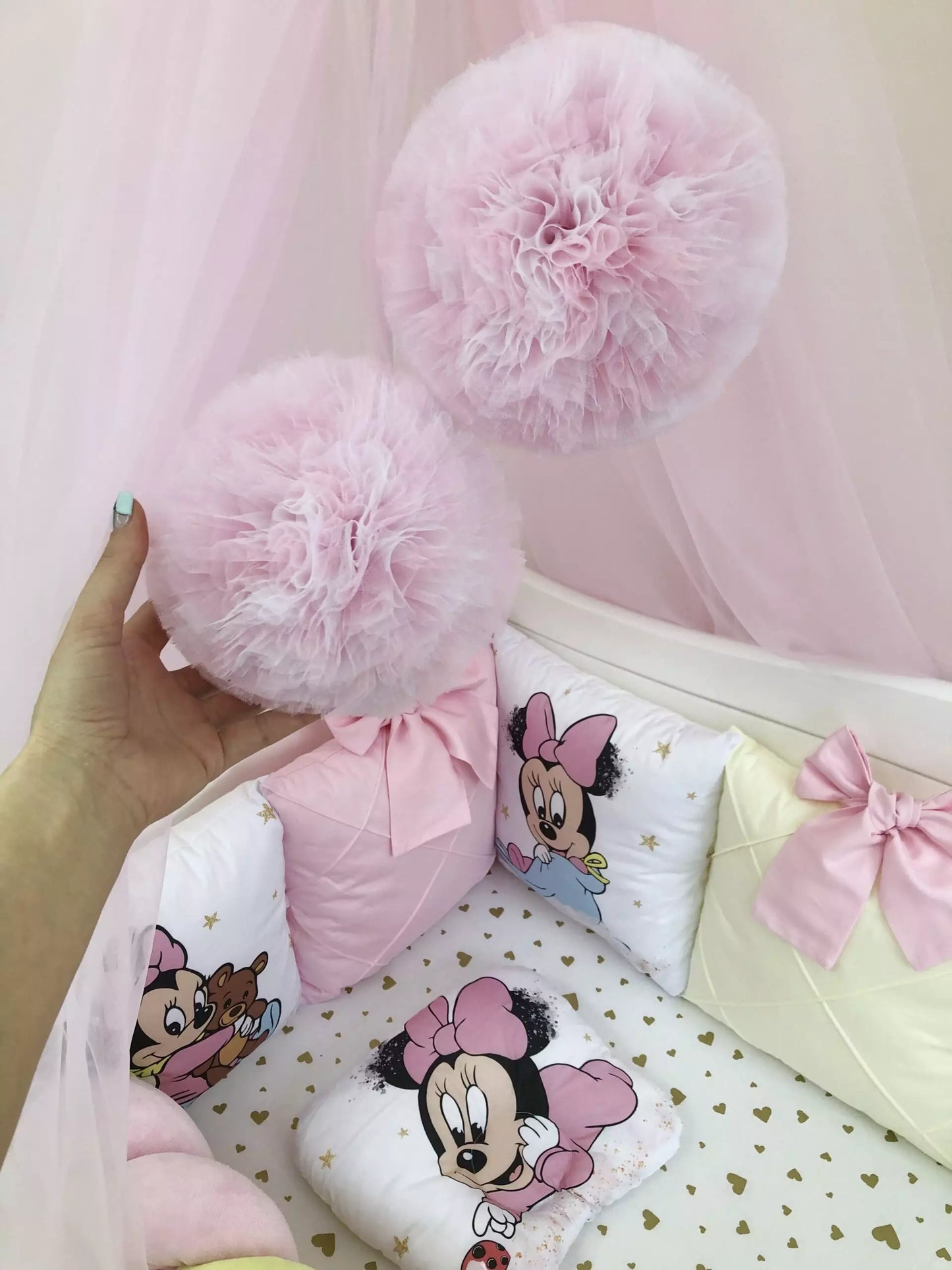 Georgeous crib set “Girl pink”