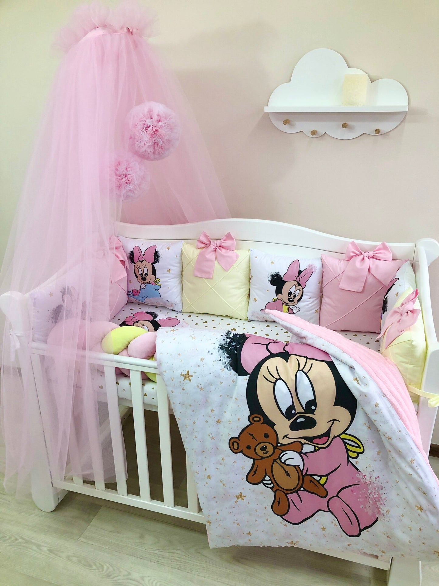 Georgeous crib set “Girl pink”