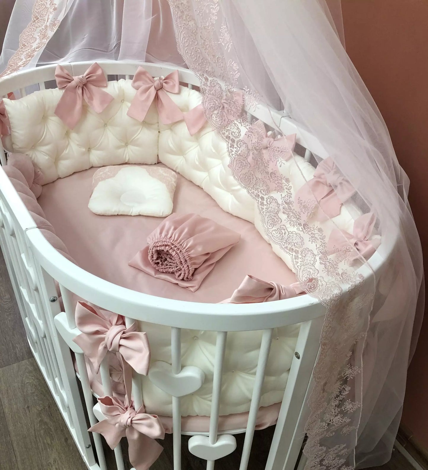 Crib set “Dusty Rose Sweet Dreas”