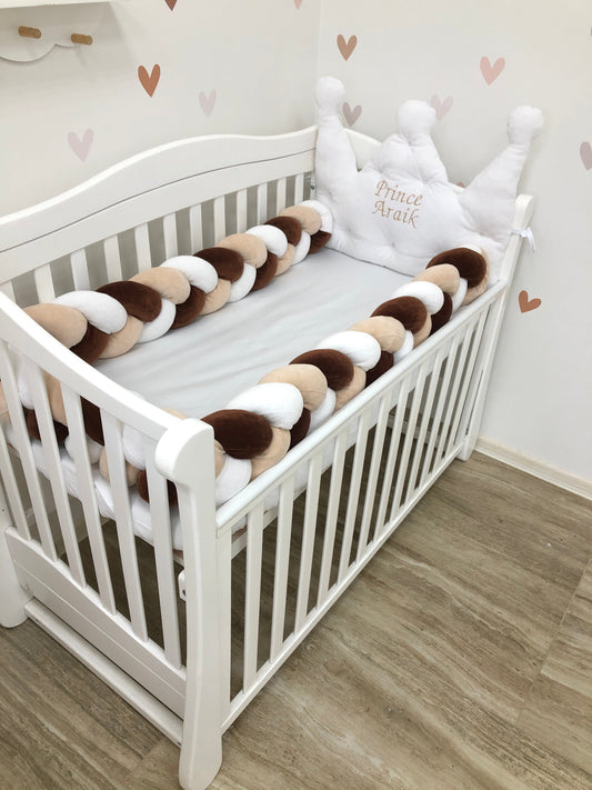 Crib set "White crown"