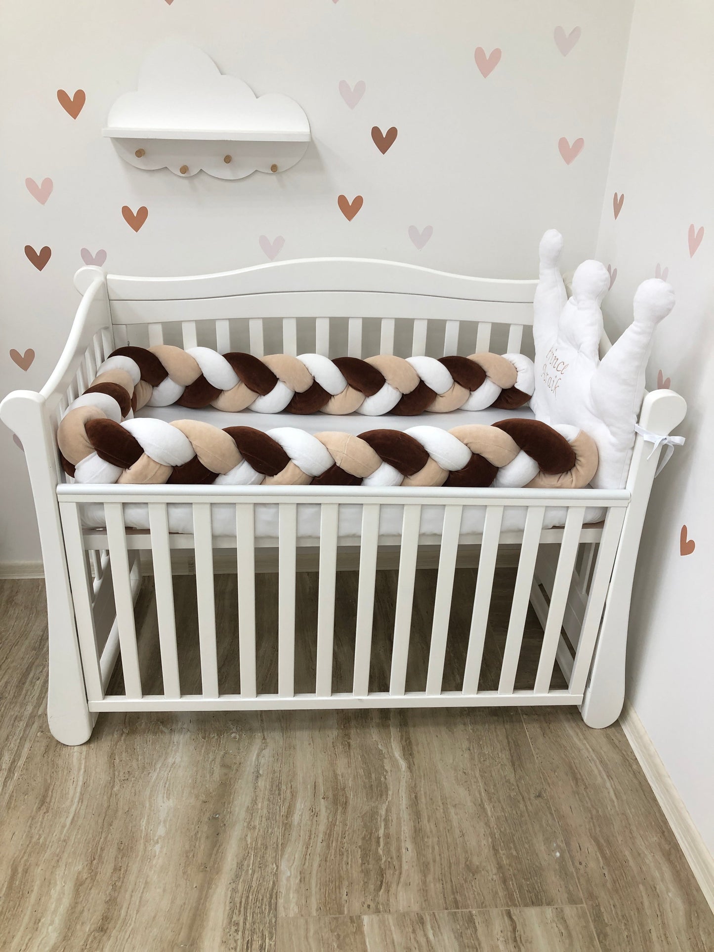 Crib set "White crown"