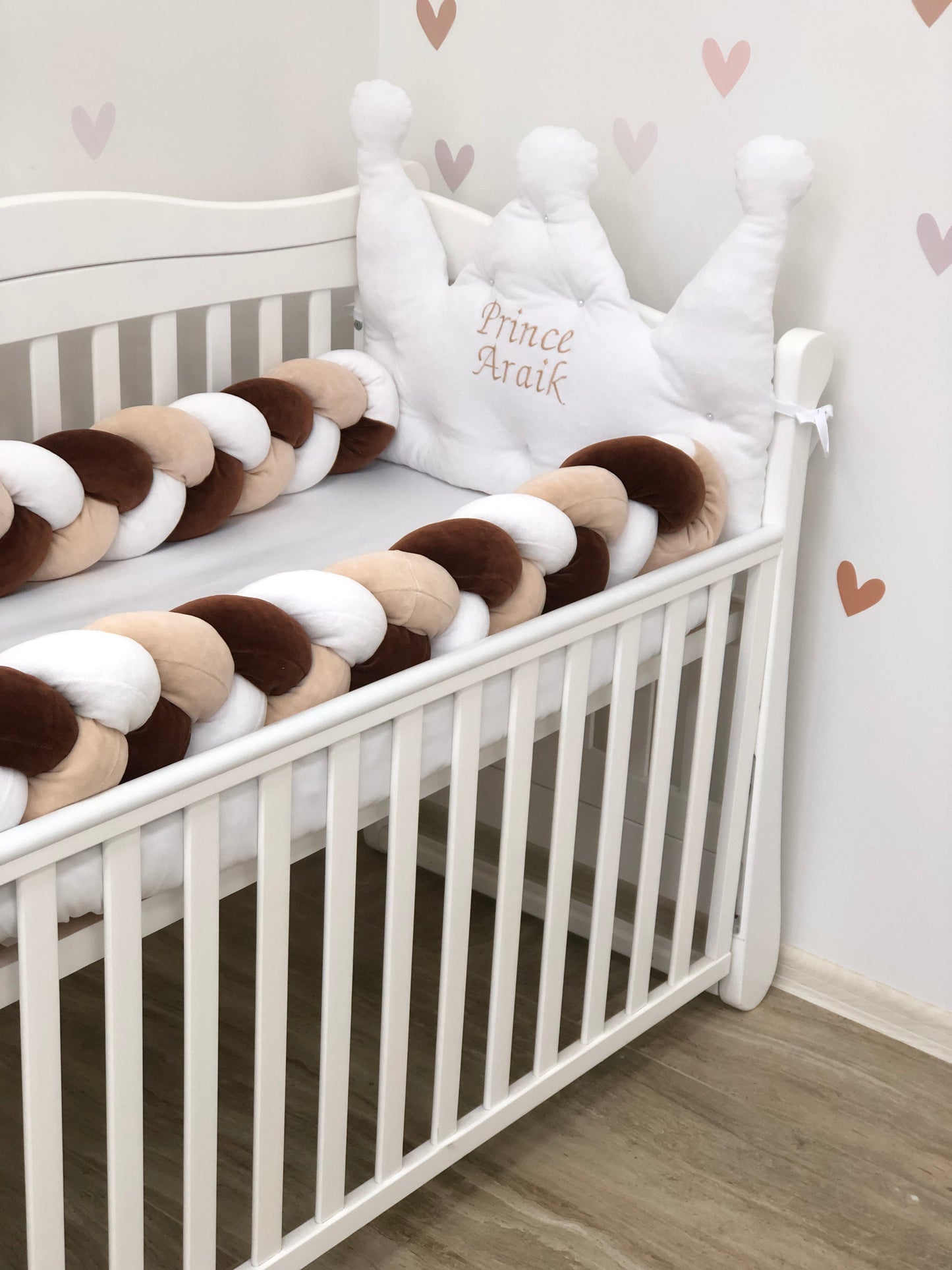 Crib set "White crown"