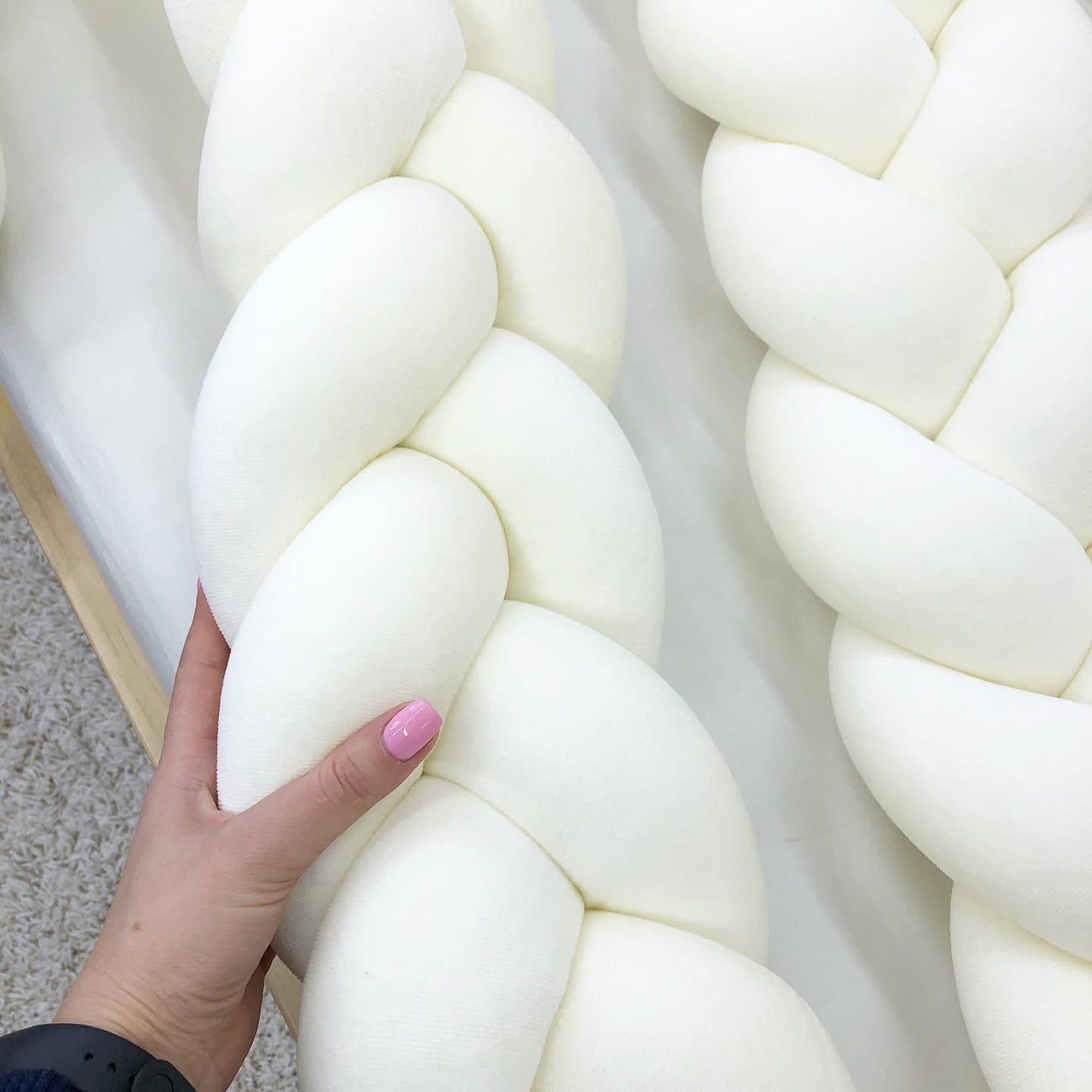 Milk Braided Crib Bumper