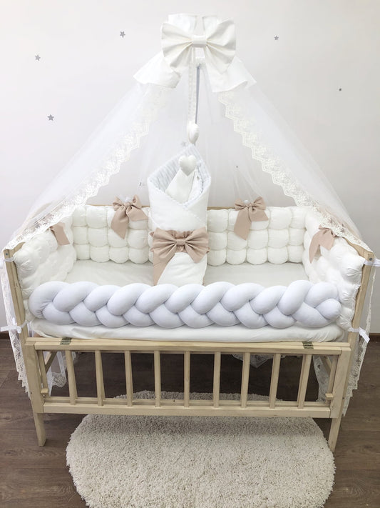 Crib set “luxury neutral”