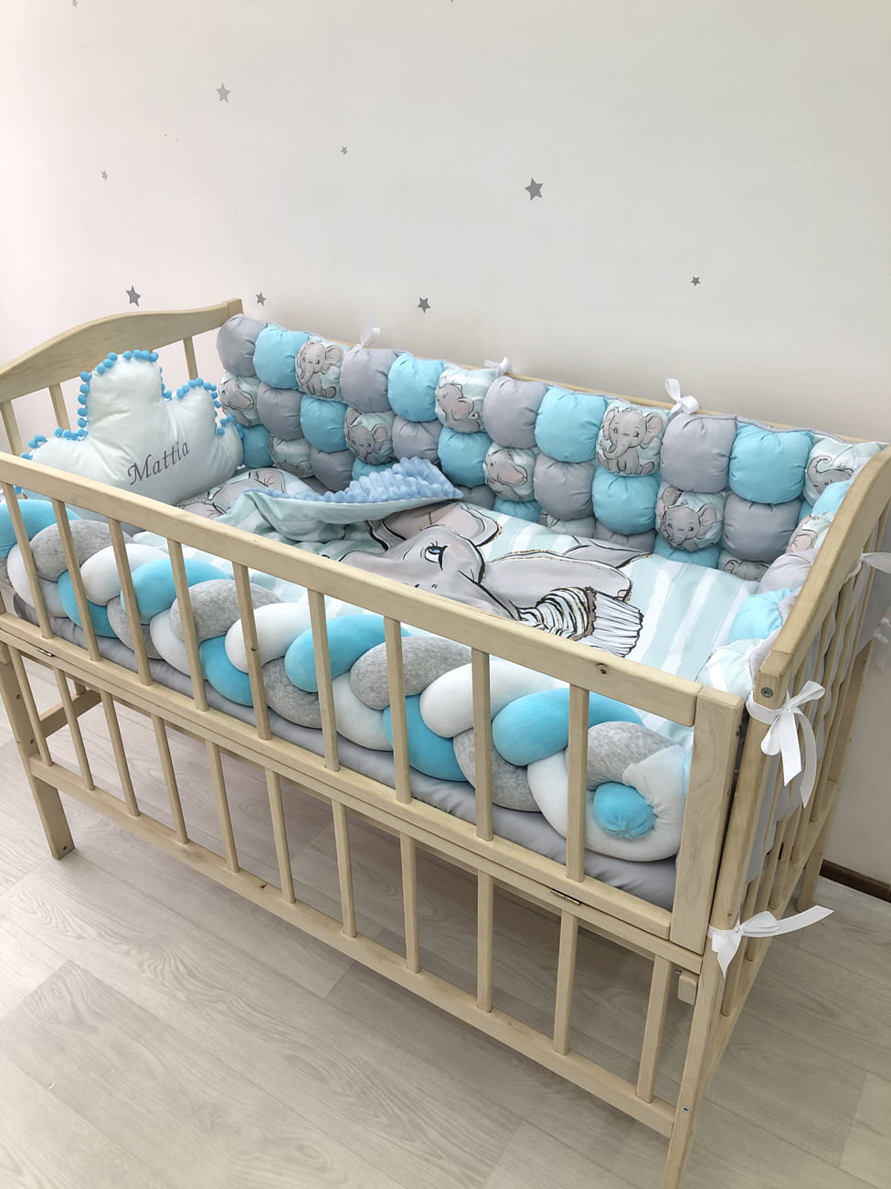 Crib set “Boy Elephant”