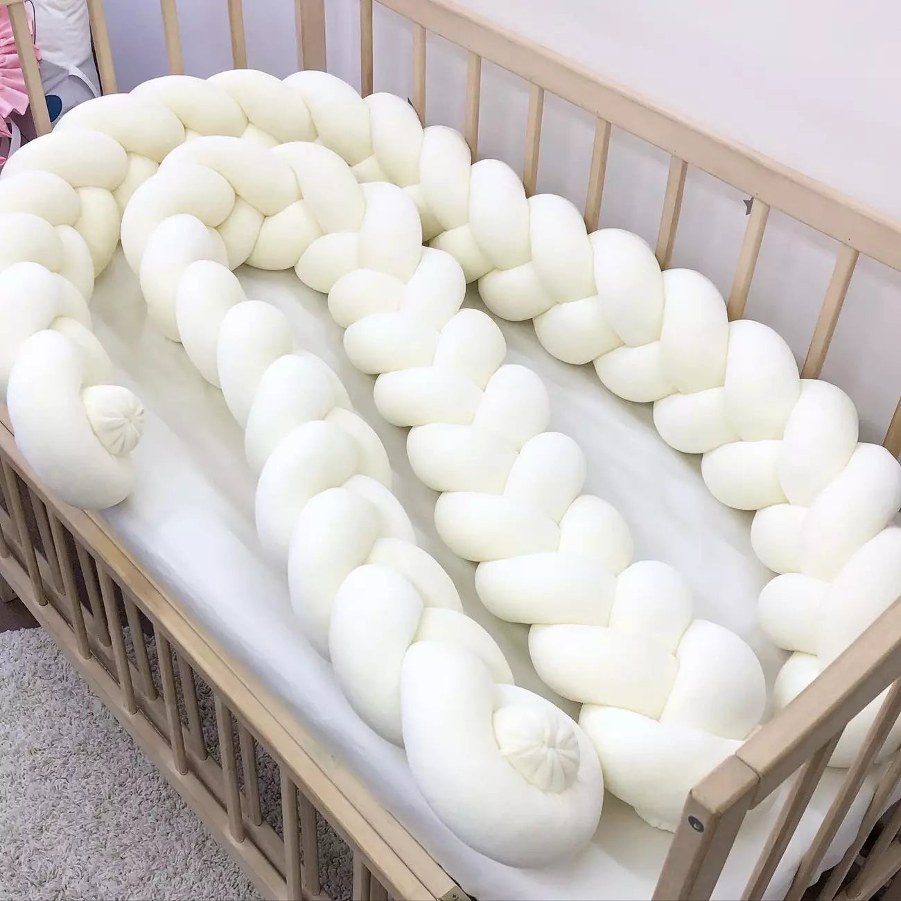 Milk Braided Crib Bumper