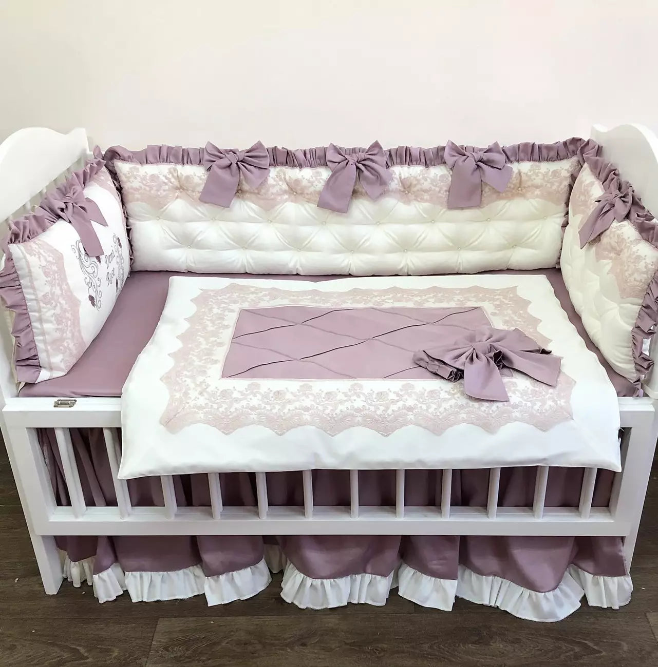 Personalized Crib Bedding sets “Lilac dream”