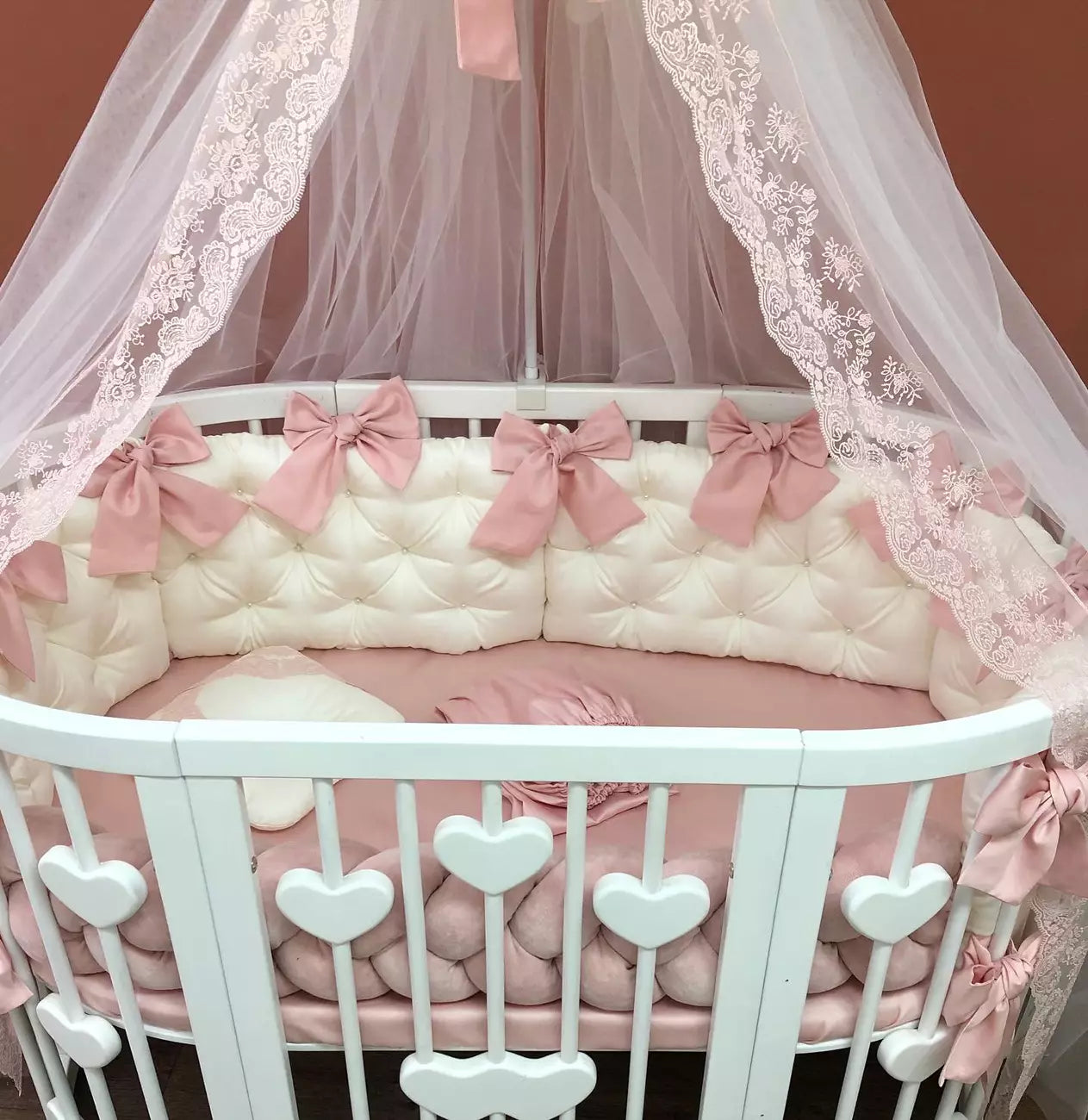 Crib set “Dusty Rose Sweet Dreas”