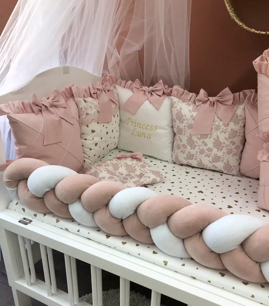 Crib set “Luxury pink princess”