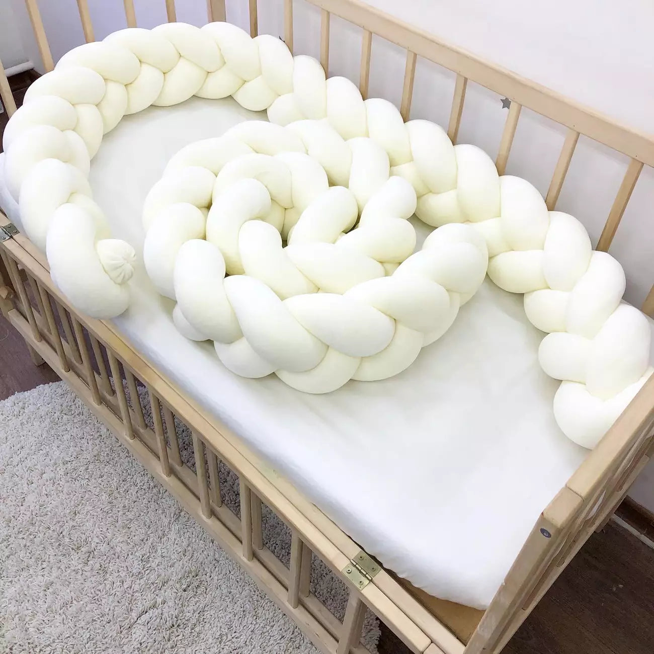 Milk Braided Crib Bumper