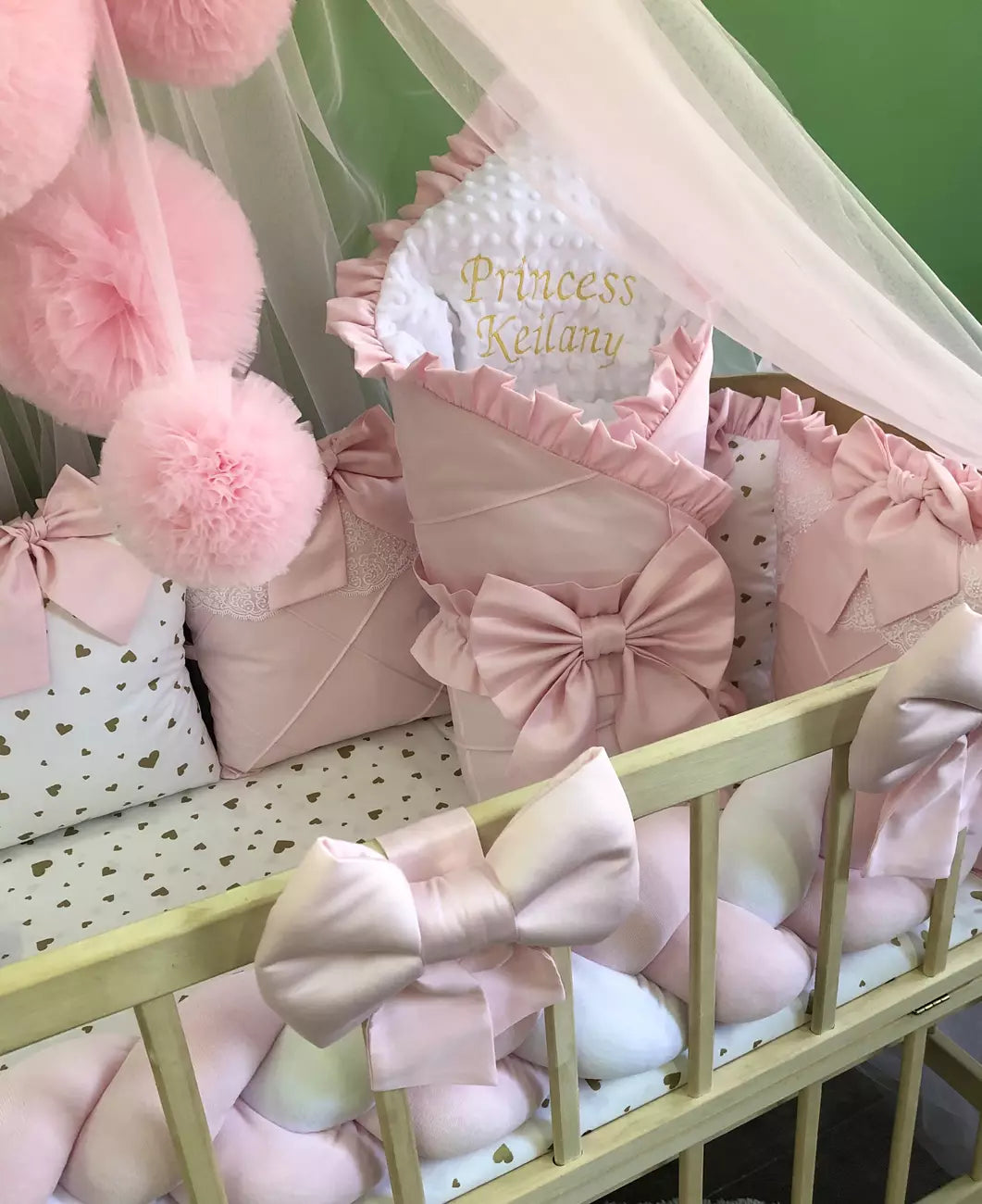 Crib set “Pink Little princess”