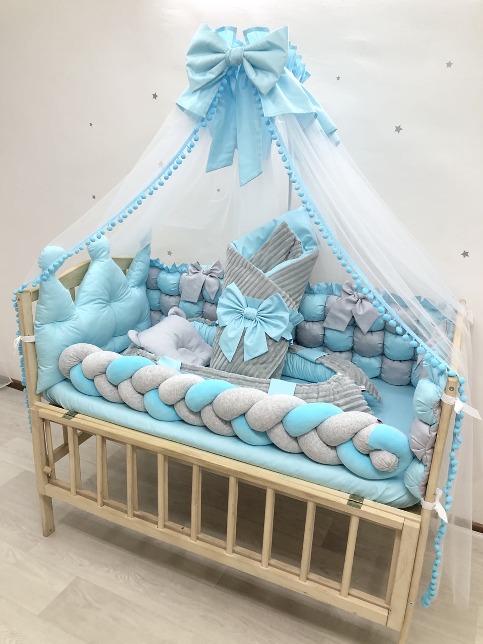 Crib set “Neutral baby bedding”