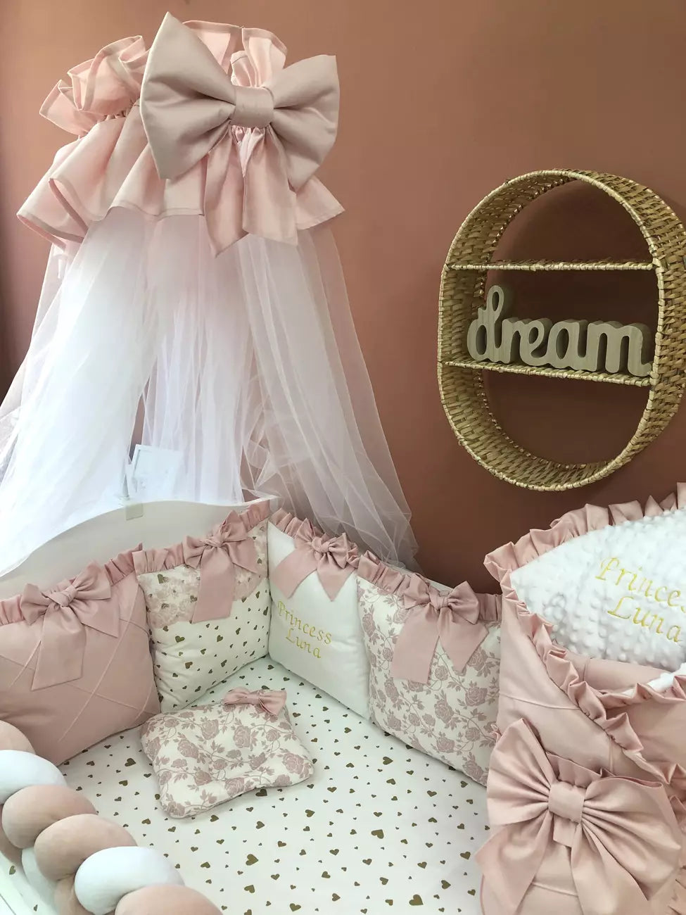 Crib set “Luxury pink princess”