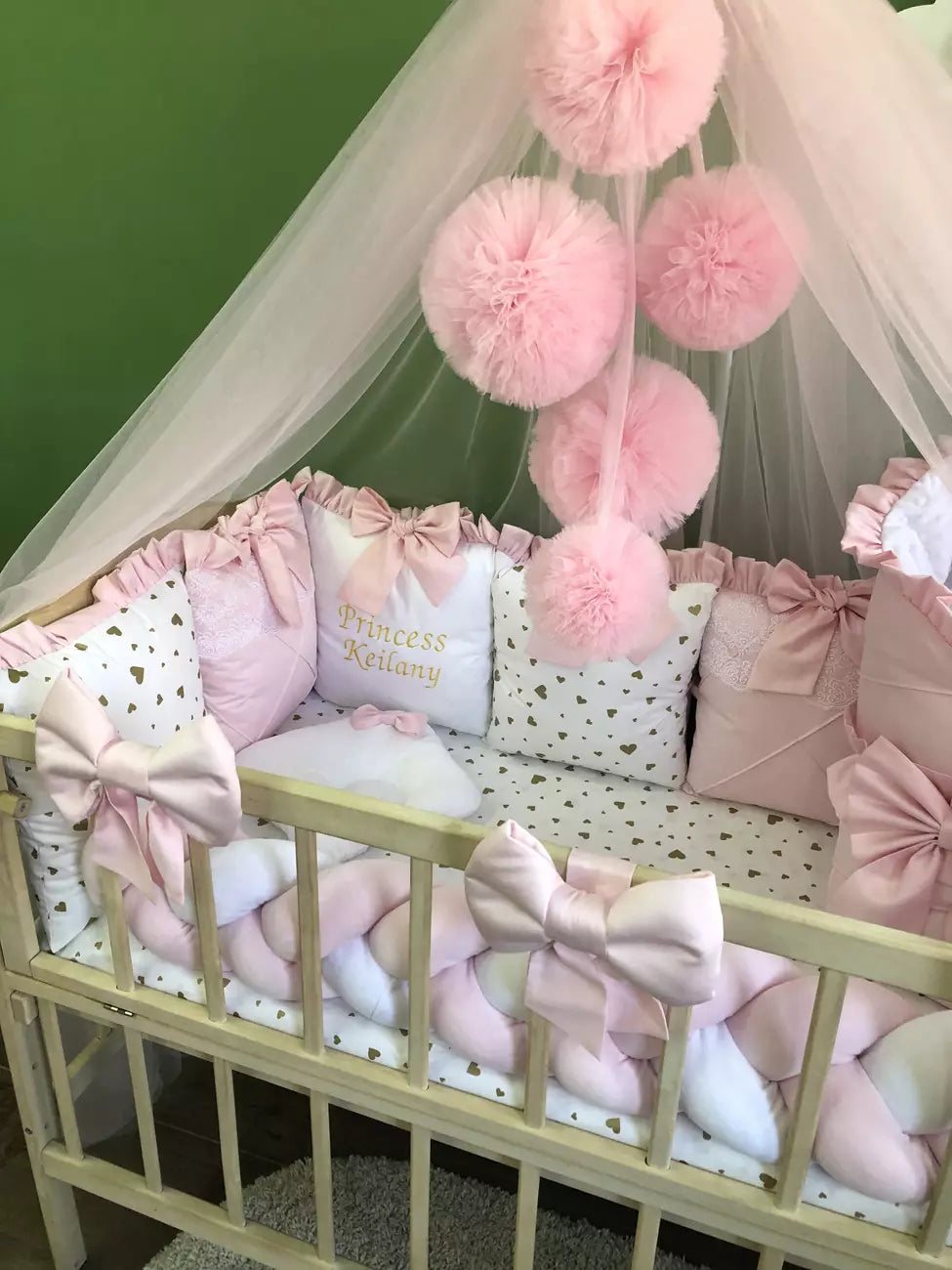 Crib set “Pink Little princess”