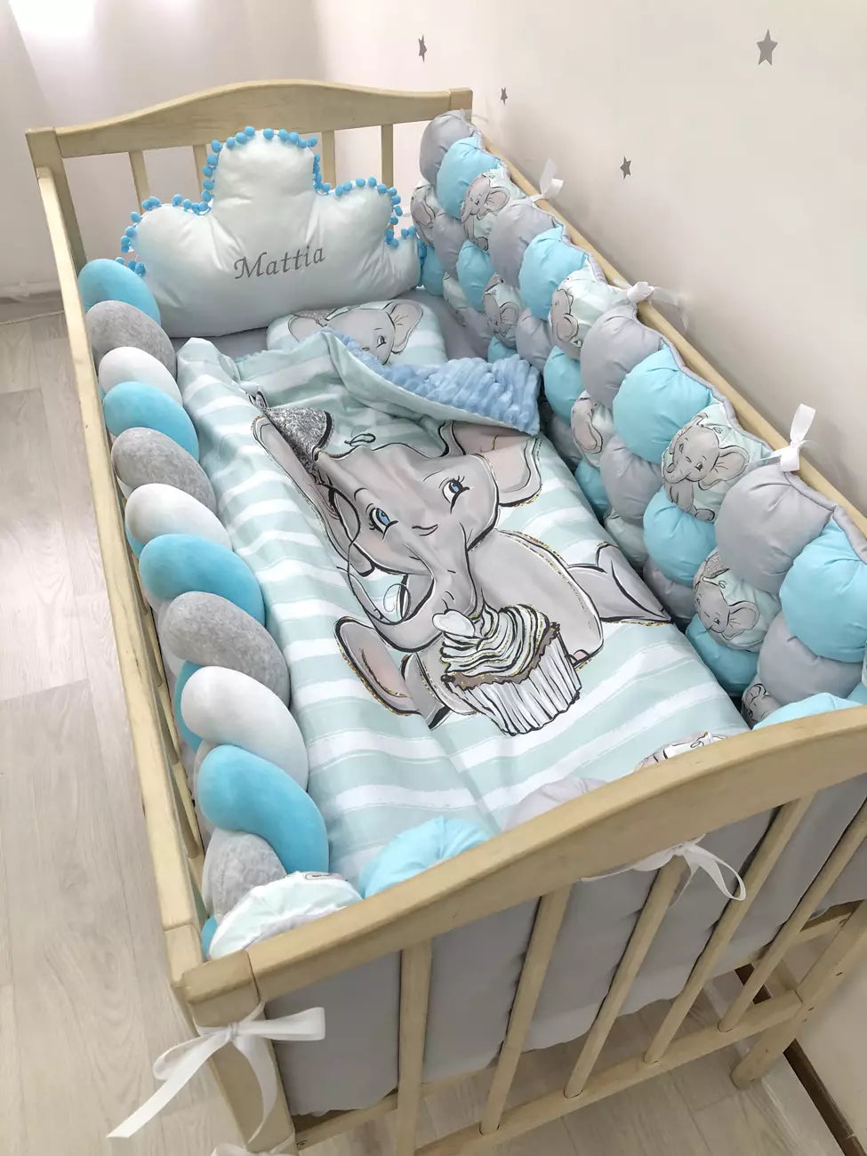 Crib set “Boy Elephant”