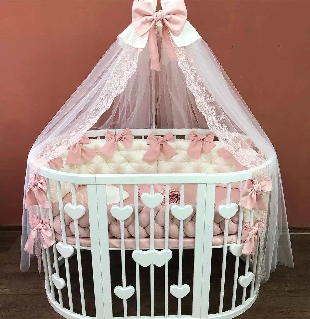 Crib set “Dusty Rose Sweet Dreas”