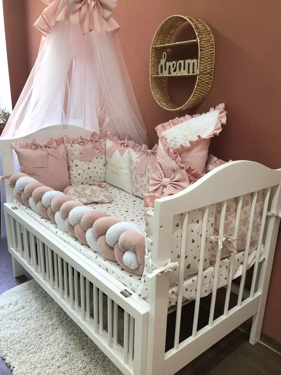 Crib set “Luxury pink princess”