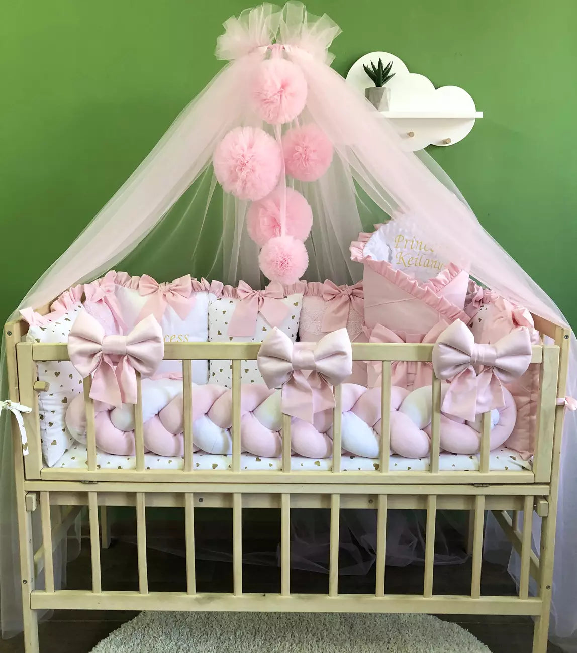 Crib set “Pink Little princess”