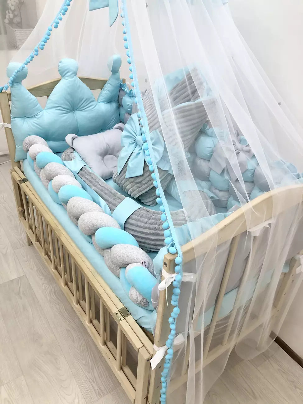 Crib set “Neutral baby bedding”