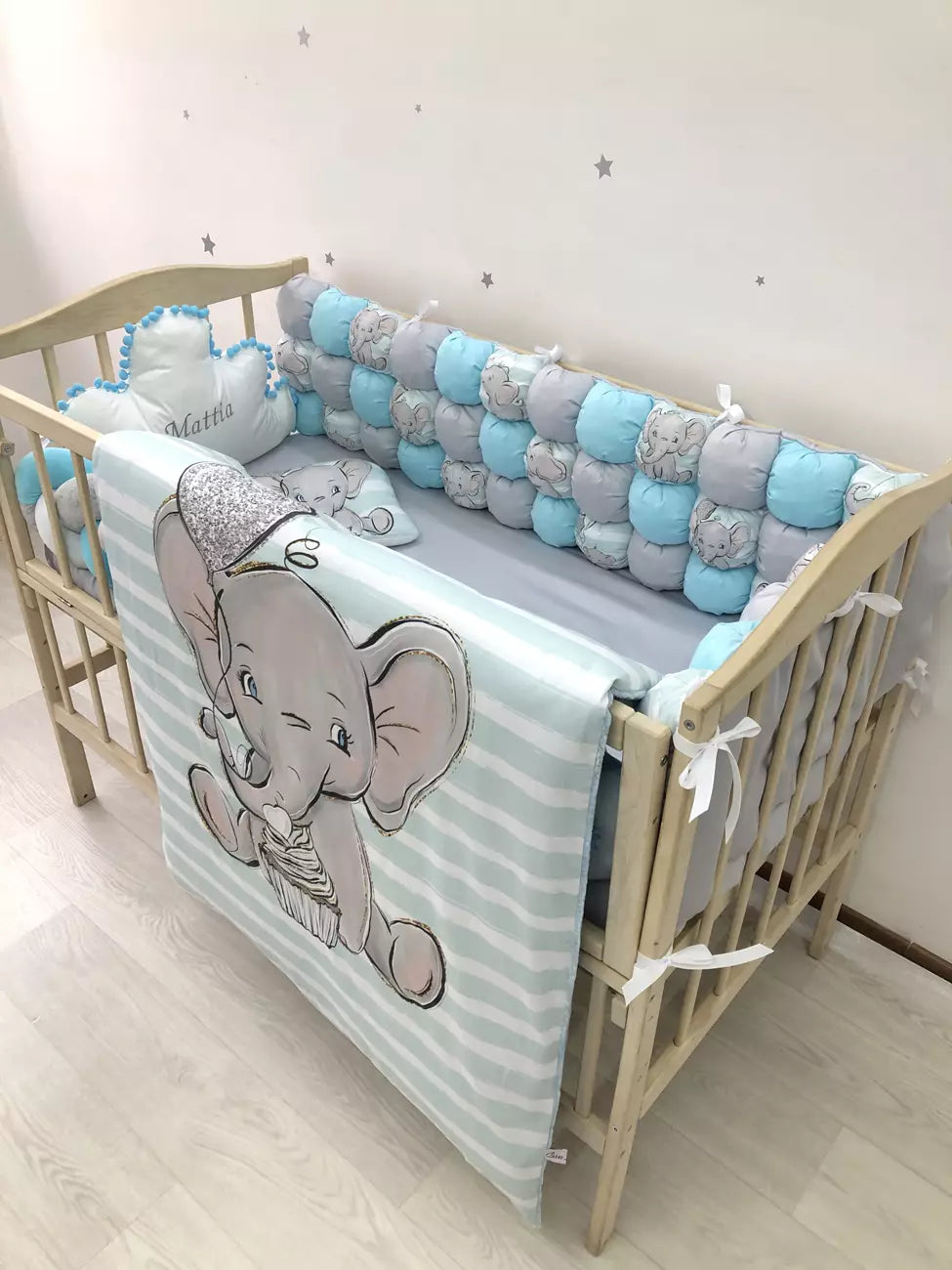 Crib set “Boy Elephant”