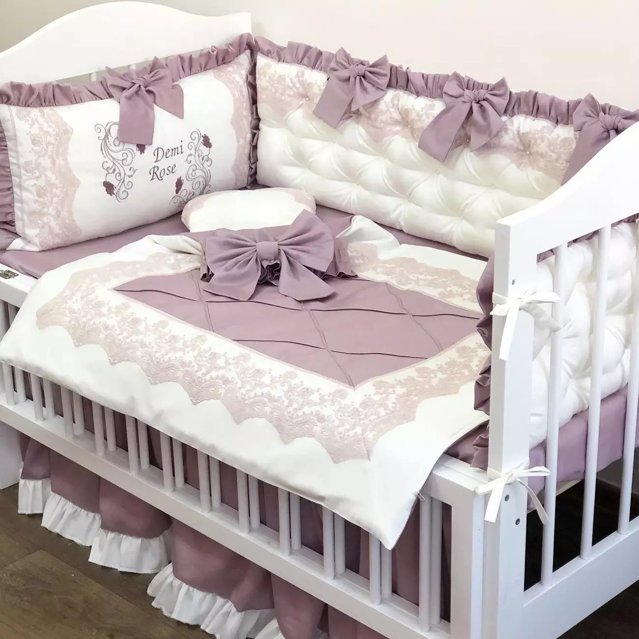 Personalized Crib Bedding sets “Lilac dream”