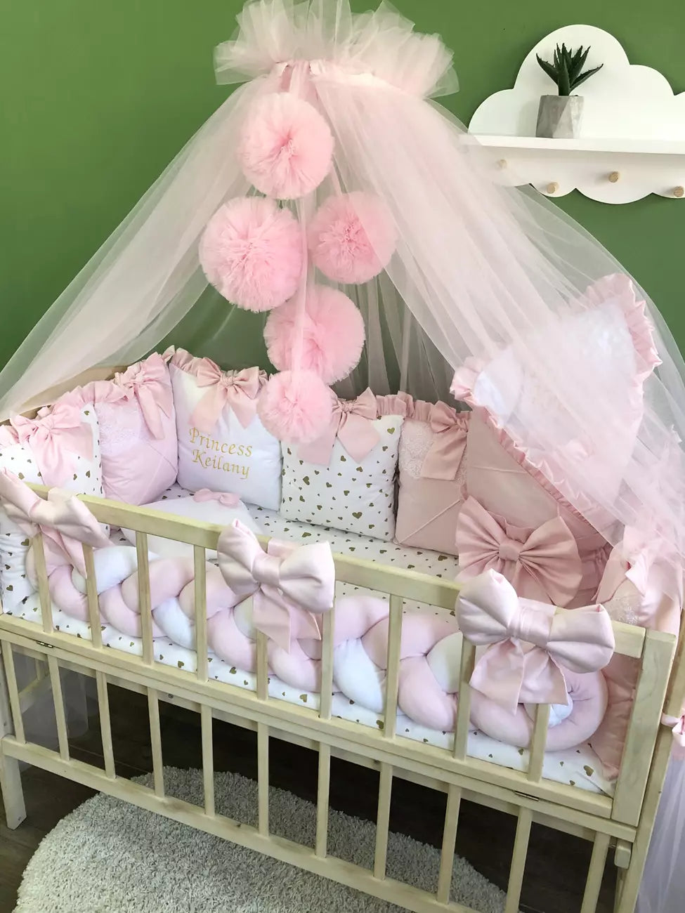 Crib set “Pink Little princess”