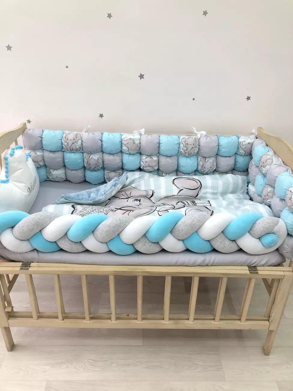 Crib set “Boy Elephant”