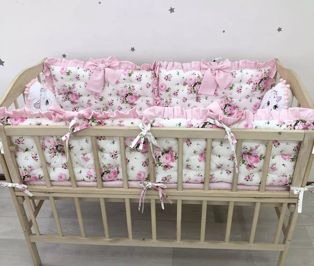 Crib set “Pink Flower”