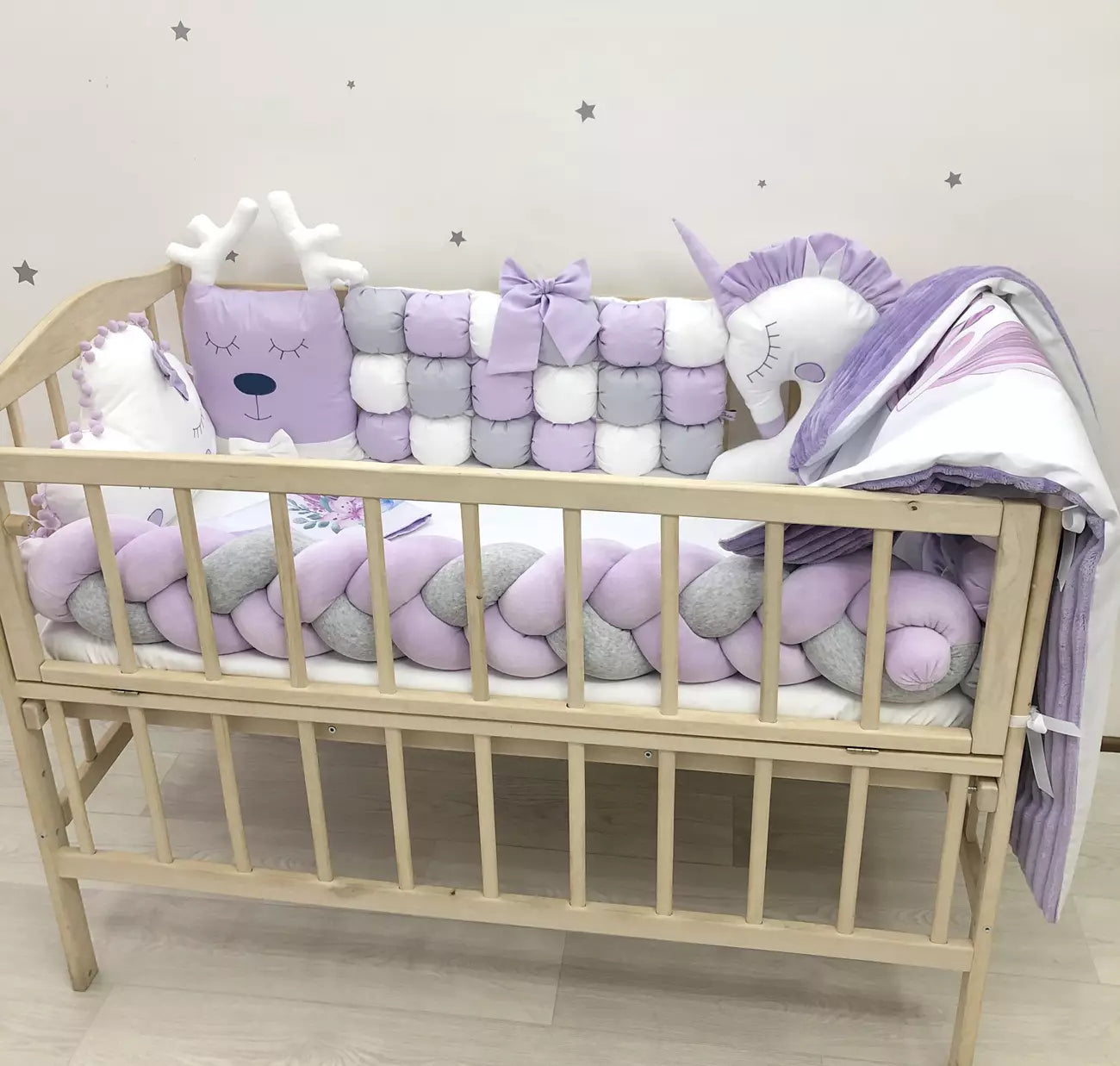 Crib set “Purple Unicorn”