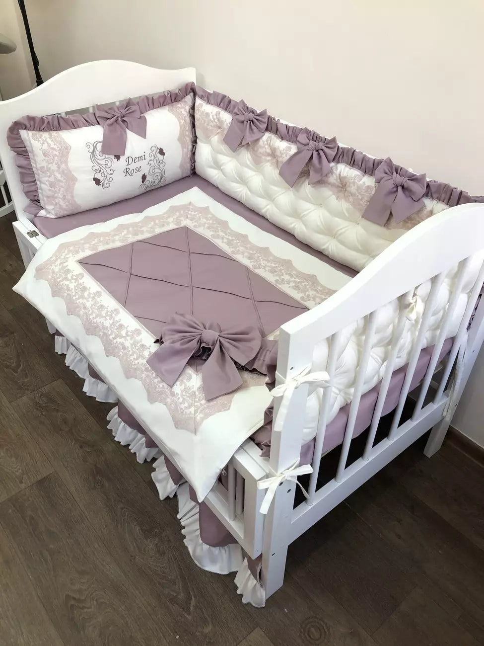 Personalized Crib Bedding sets “Lilac dream”