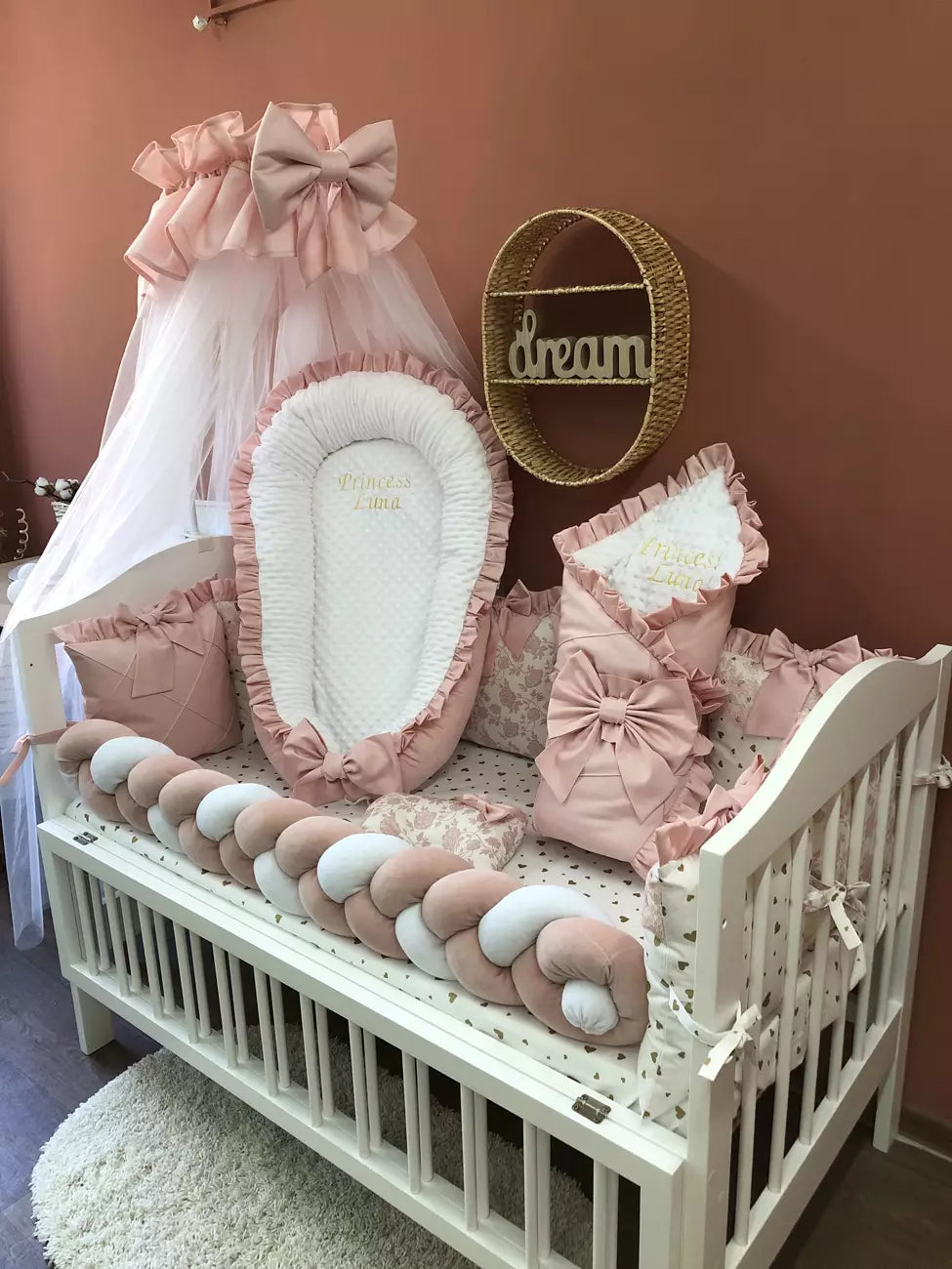 Crib set “Luxury pink princess”